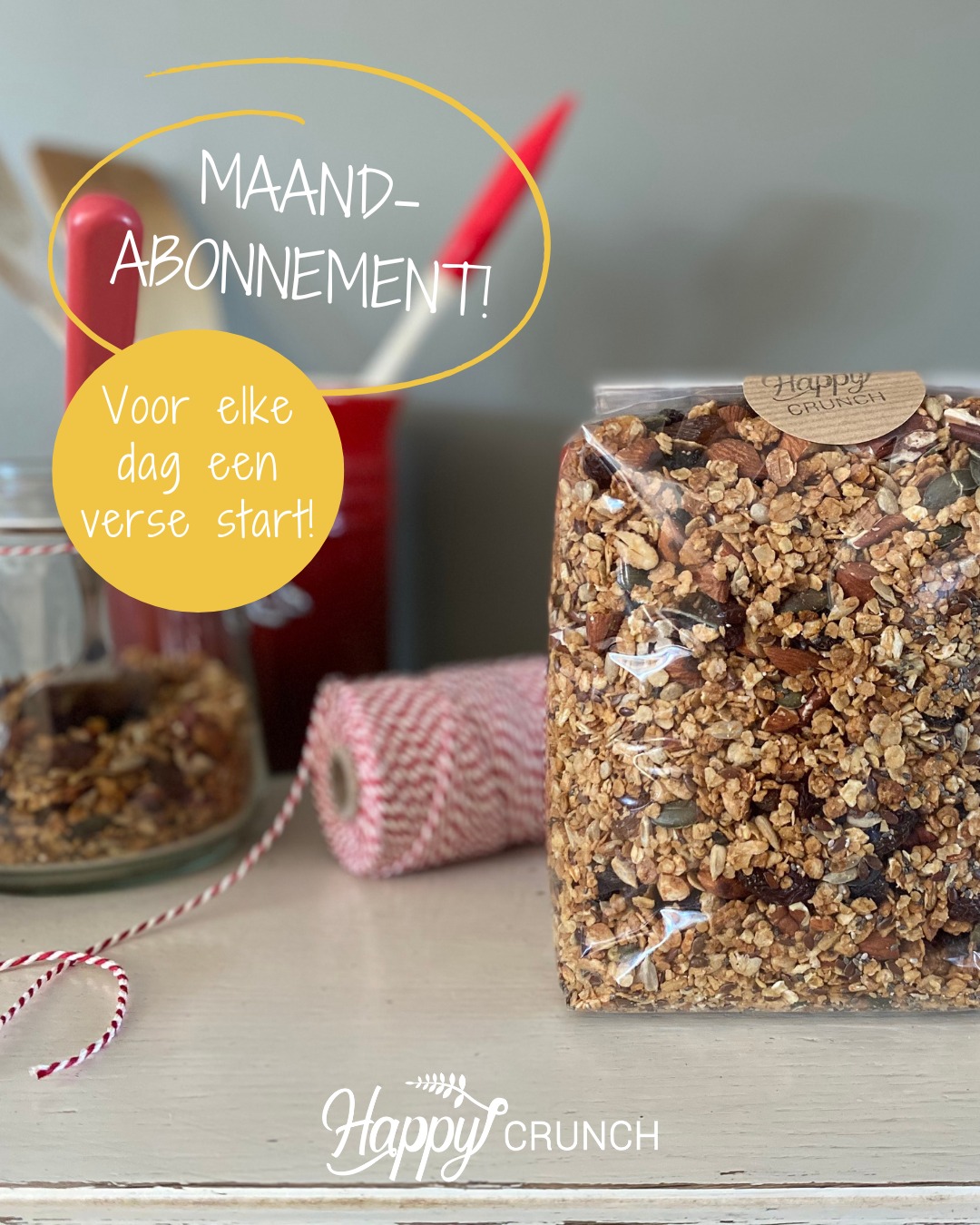 Verwen jezelf met een abonnement
👩🏼🍳 Iedere maand je granola vers thuisbezorgd.
👩🏼🍳 Maandelijks aanpasbaar én opzegbaar.
👩🏼🍳 Vrijheid, blijheid én elke ochtend een goed begin.�
Check de site voor meer info of stuur me een berichtje!
#granolaabonnement�#happycrunch�#flexibelgenieten�#versgemaakt�#thuisbezorgd