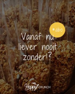 Dan is een maandabonnement een goed idee! www.happycrunch.nl

#granolaabonnement #gezondekeuze #happycrunch #granolaabonnement #happycrunch #flexibelgenieten #versgemaakt #thuisbezorgd